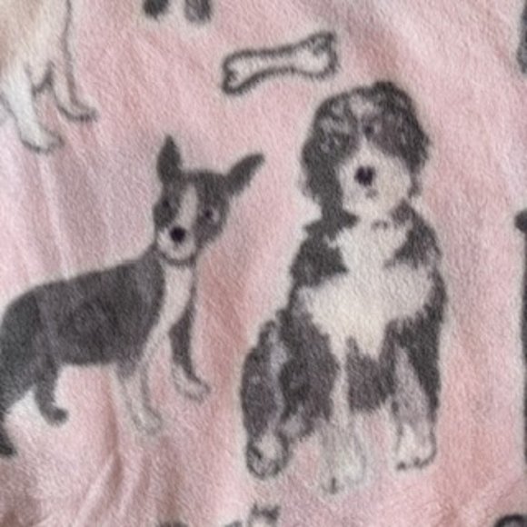 Pink Dog Print Fuzzy PJ pants - Picture 6 of 11